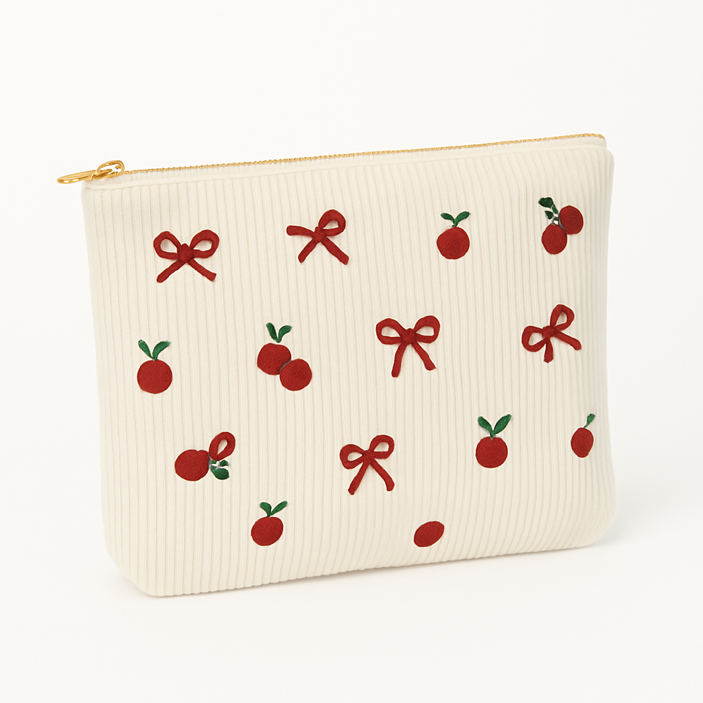 Cherry and Bow Makeup Bag